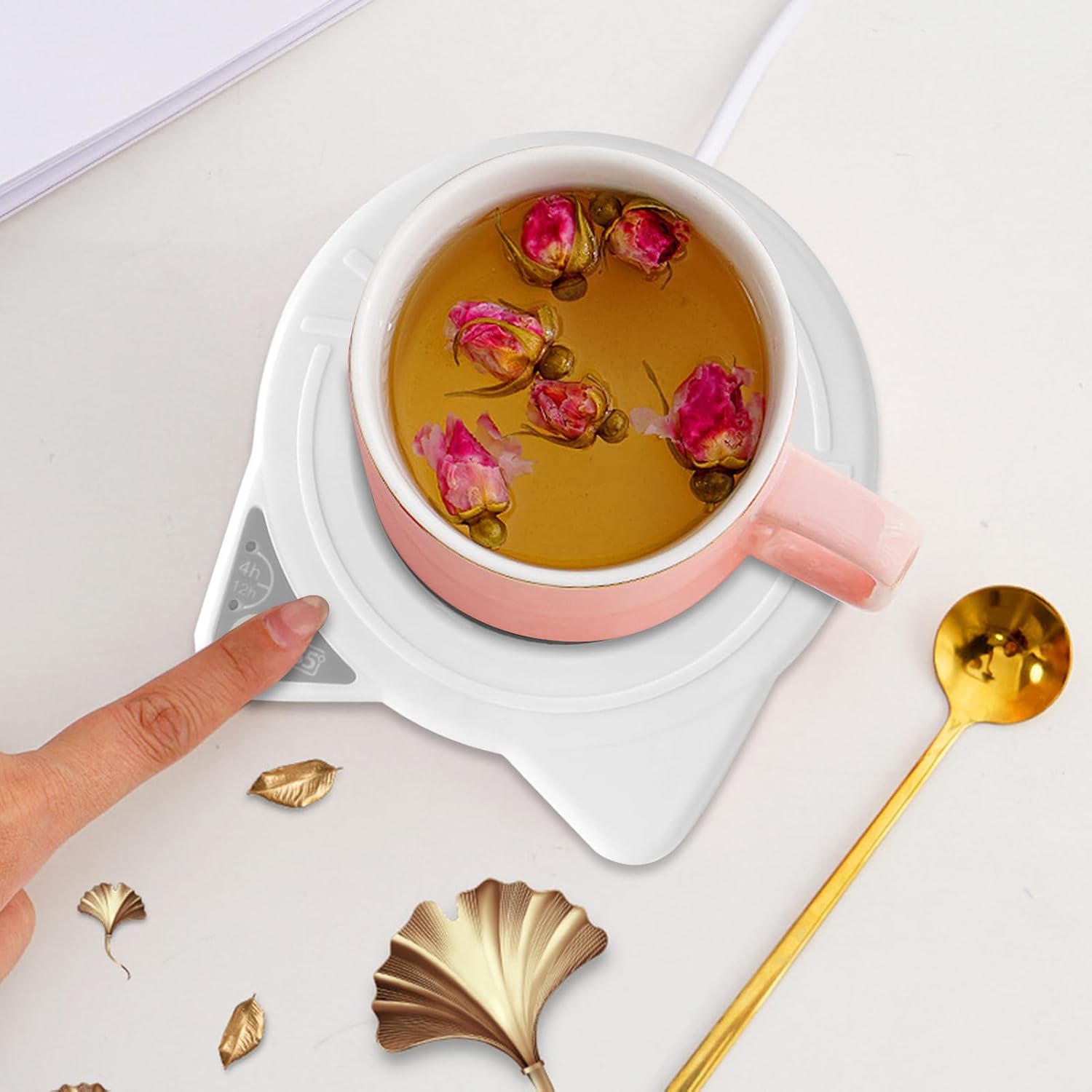 Portable Mug Warmer, Faster Heating Plate, Precise Temp Control Strong Build, Reliable Beverage Accessory for Coffee Water Milk Cocoa Home Office Camping Traveling Daily Use, Practical Utility