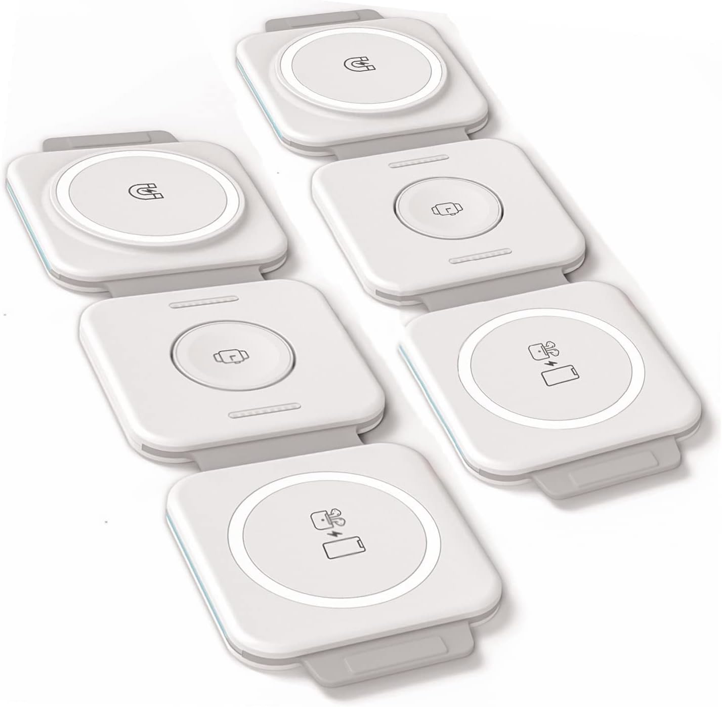 2-Pack Travel 3 in 1 Charging Stations for Multiple Apple Devices - Designed for iPhone, Watch and AirPods, Magnetic Wireless Charging - Foldable Design, Compatible with MagSafe Products - Image 9