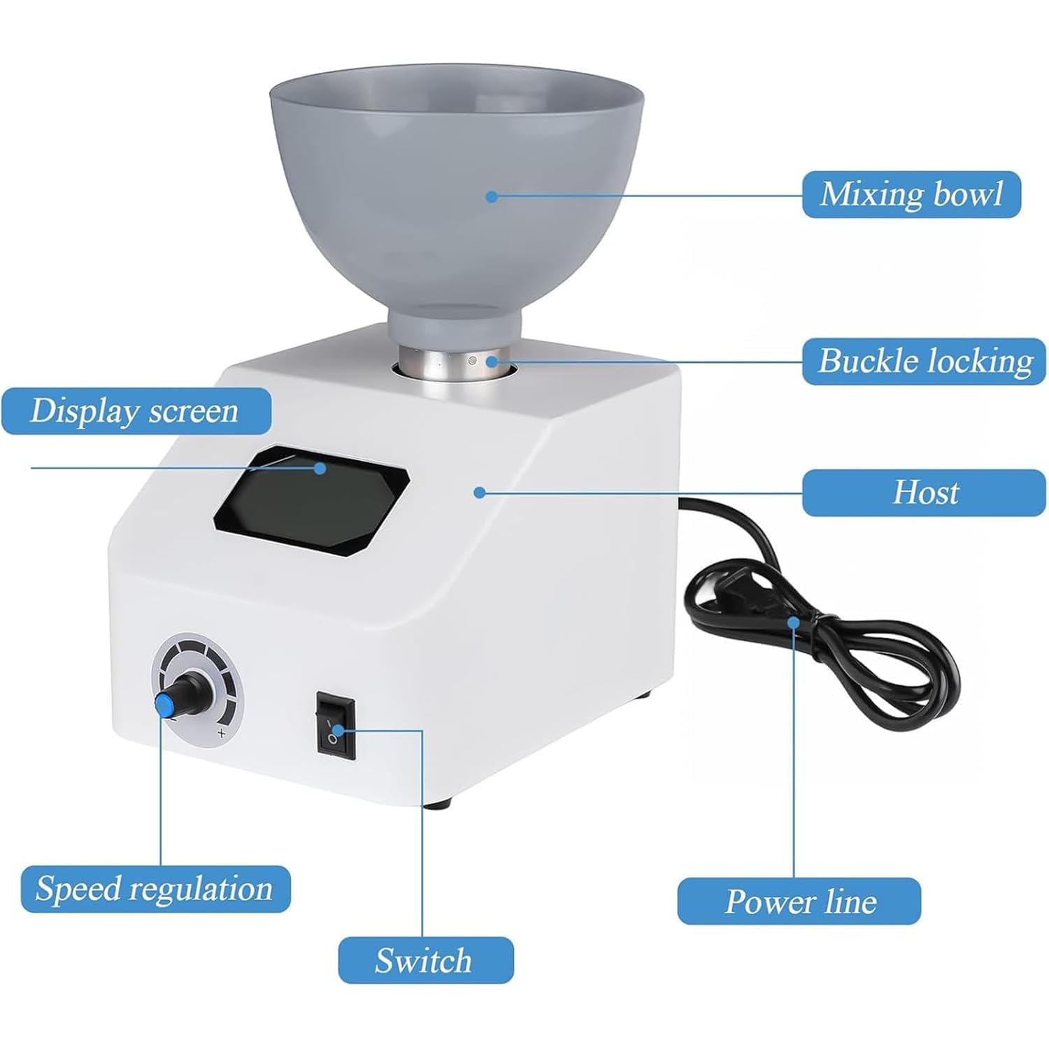 Dental Gips Grind Mixer, 100-700ML Automatische Alginat Mixer, 0-300RPM Einstellbare Geschwindigkeit, Mischen Alginat Abdruckmaterialien Und Gips, Für Zahnkliniken, Labor