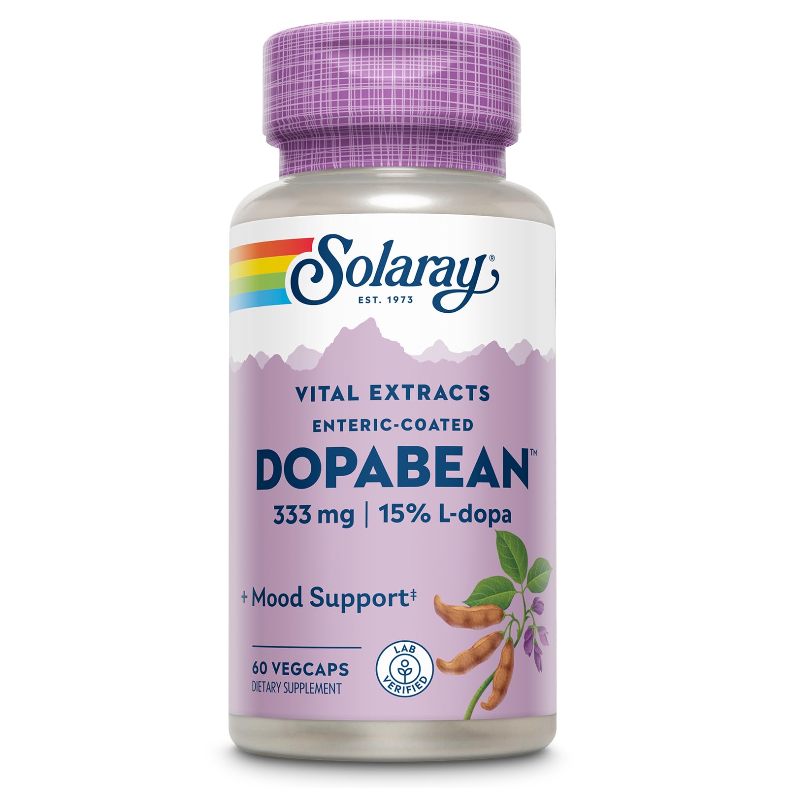 SOLARAY 65162 Potency Dopabean Capsules (333mg, 60 Pieces)