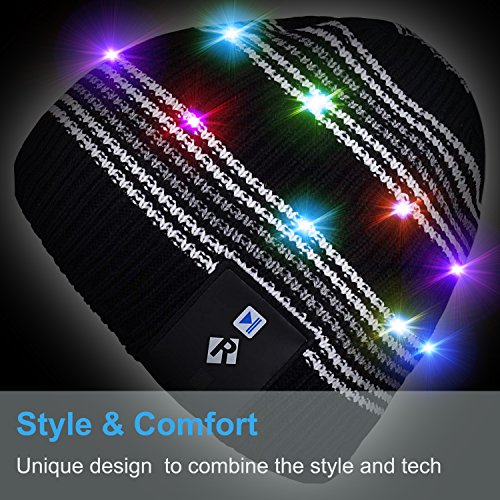 image for Qshell LED String Light Up Beanie Hat Knit Cap with Copper Wire Colorf
