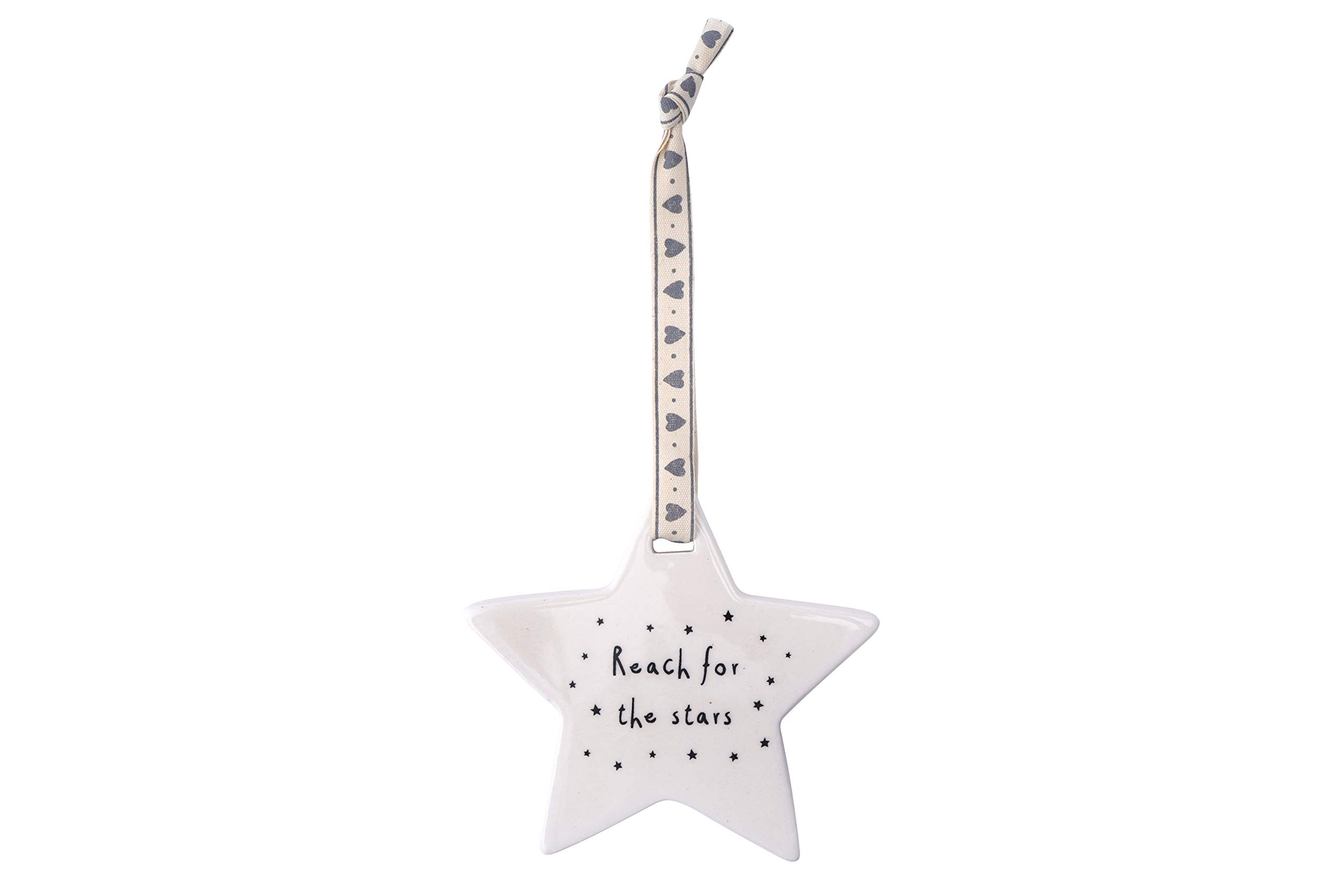 CGB Giftware | Hanging Star | Ceramic | 'Reach For The Stars' | Gift for Birthday Christmas Graduation | GB01450B