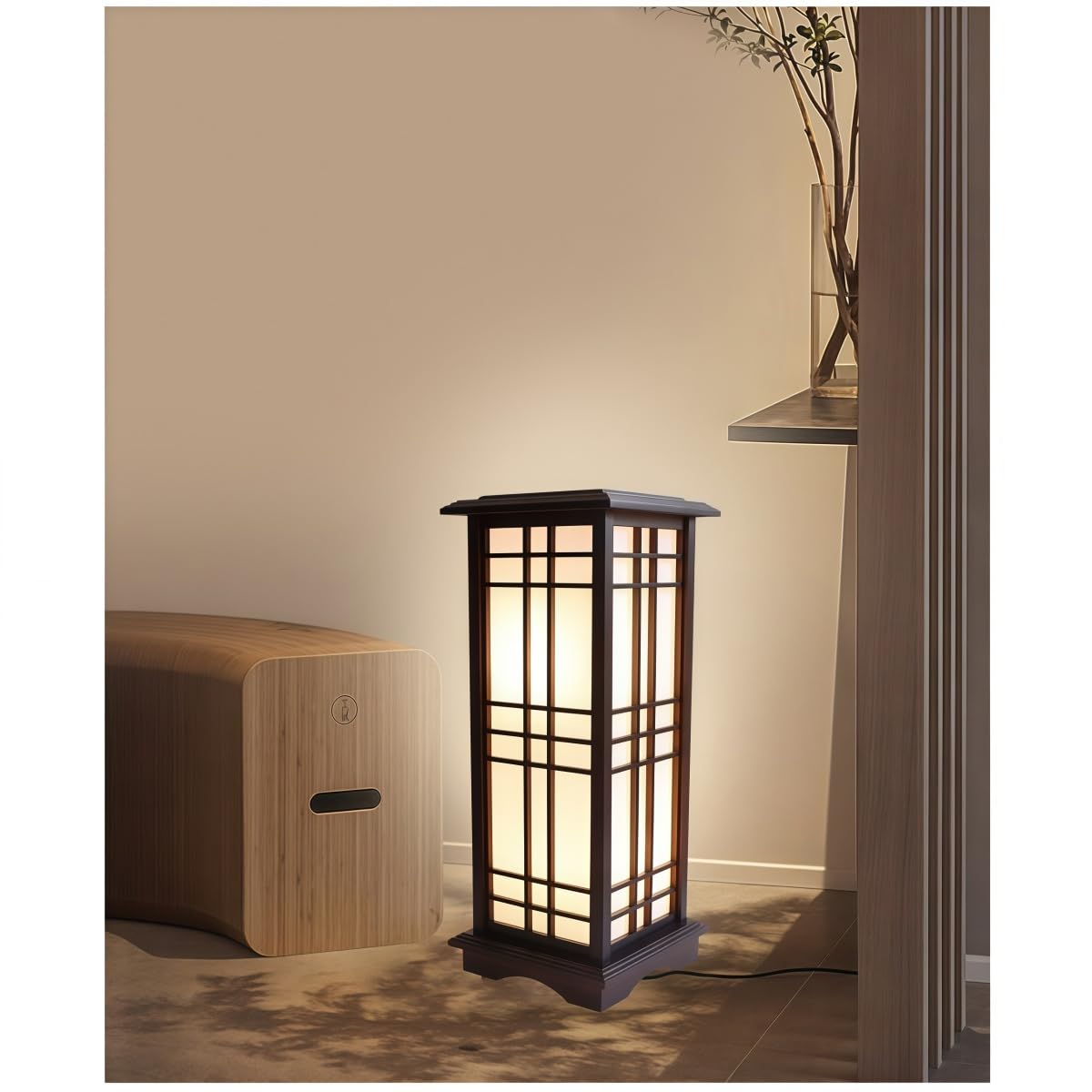 フロアランプ　ベッドランプ　竹細工 和モダン 間接照明 Amazon.co.jp : Geyaziu 和風手作り行灯 フロアランプ｜竹細工 木製枠