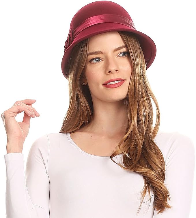 Wool Cloche Bucket Bell Winter Hat with 