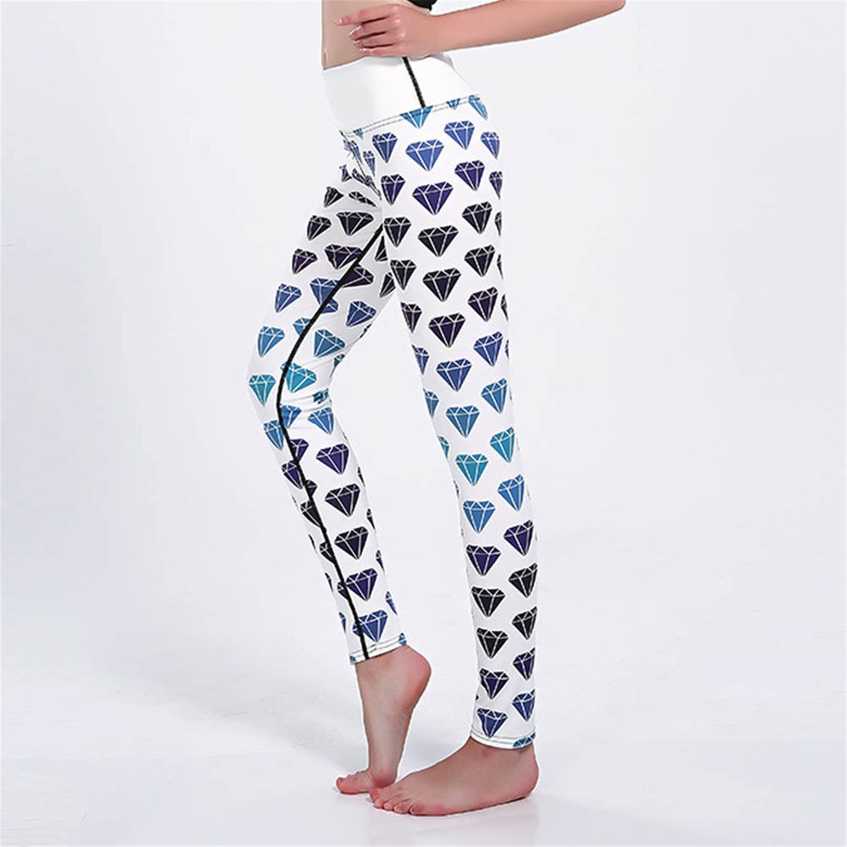Mujer Niña Gimnasio Leggings Yoga Pantalones, Pantalones de Yoga finos con estampado geométrico for mujer, mallas ajustadas de cintura alta, mallas de secado rápido con Control de barriga y realce de