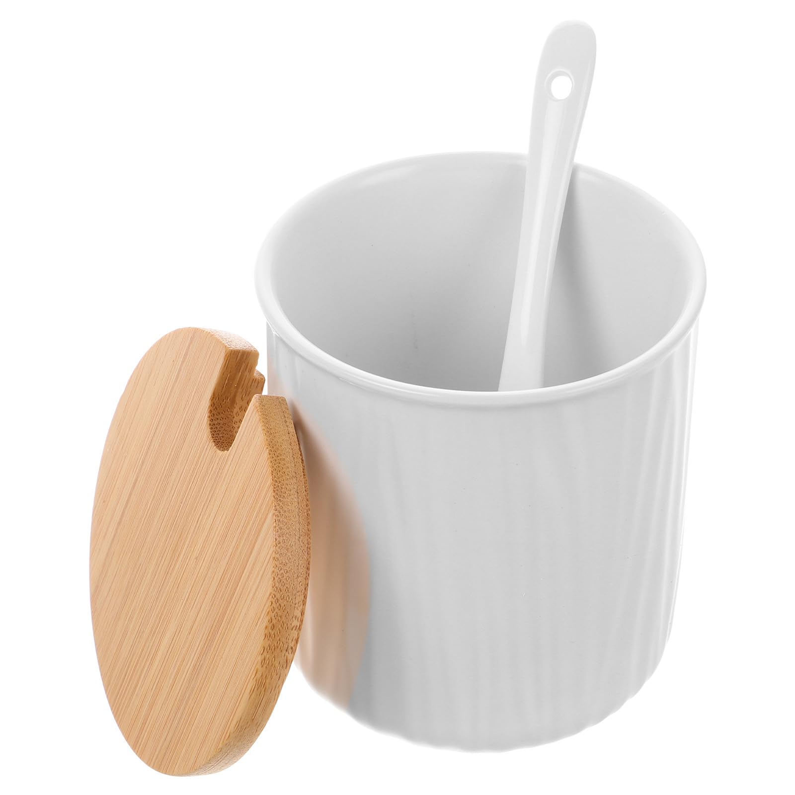 Elegante azucarero de cerámica blanca STOBAZA de 300ml, un accesorio distinguido para cocina