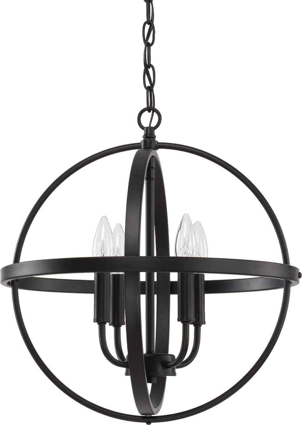 HomePlace Lighting 317542BN Hartwell Transitional Candle Orb Pendant Light, 4-Light 240 Total Watts, 24" H x 23" W, Brushed Nickel