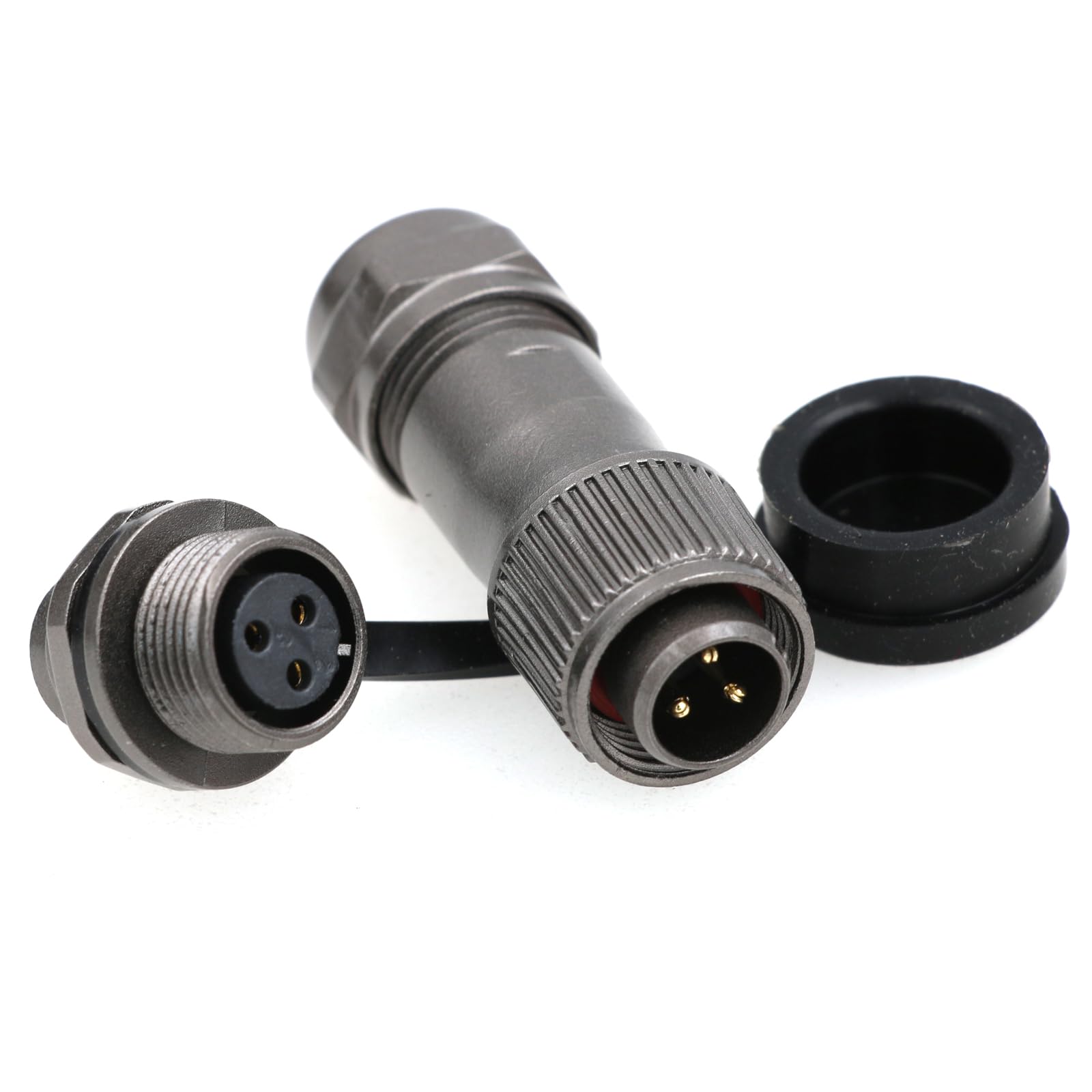 ZBLZGP Weipu Threaded Coupling Metal IP67 Cable Connector Waterproof Plug and Socket 12 mm Panel Mount Aviation Female Male ST12 Plug (3Pin 13A 250V) - Image 3