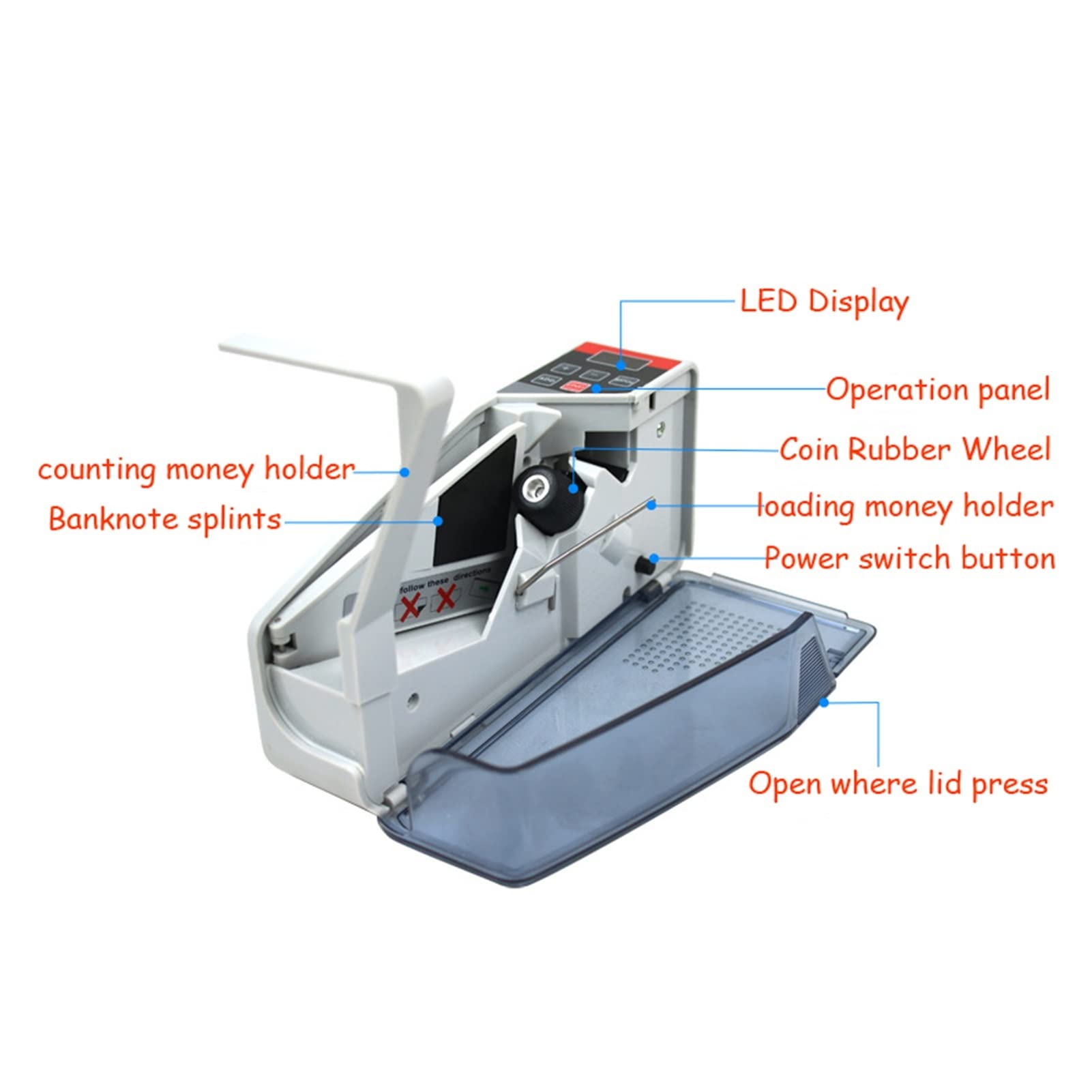 HSPOS Commercio all'ingrosso Mini Portatile Handy Money Counter Bill Cash Banconote Conteggio Macchina HS-V40 (Jpy)