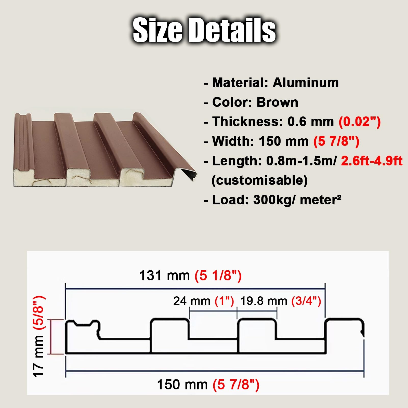 Coperture per tetti in metallo ondulato, impermeabili, per pergola, patio e strutture edilizie, durevoli, 2,64,9 m, set da 18 pezzi