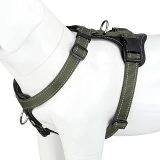 Plutus Pet No Pull Dog Harness with Leather Accents, Adjustable Reflective