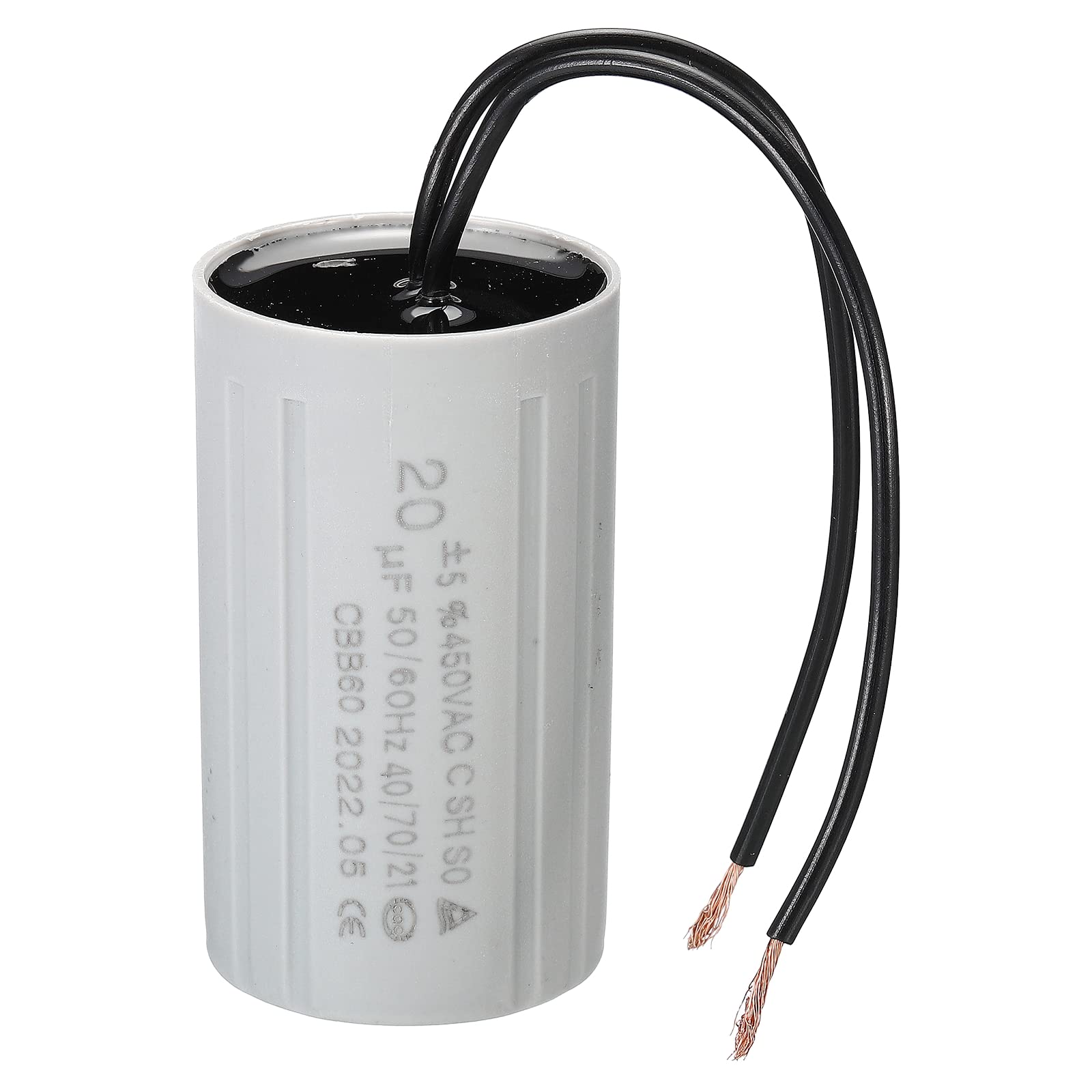 PATIKIL CBB60 20uF Running Capacitor, AC 450V 2 Wires 50/60Hz Cylinder 70x40mm for Water Pumps,Washing Machines Motor Start