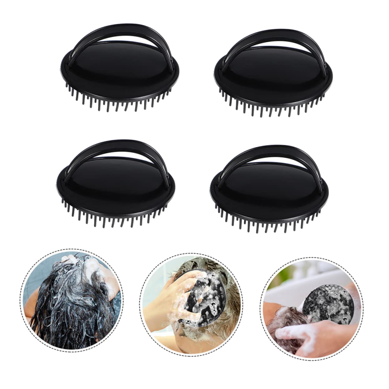 5 Set Massaggiante Per Capelluto Massaggiatore Shampoo Ergonomico Dei Adatta Tutti Tipi Materiale E Resistente 4 Pezzi * 5
