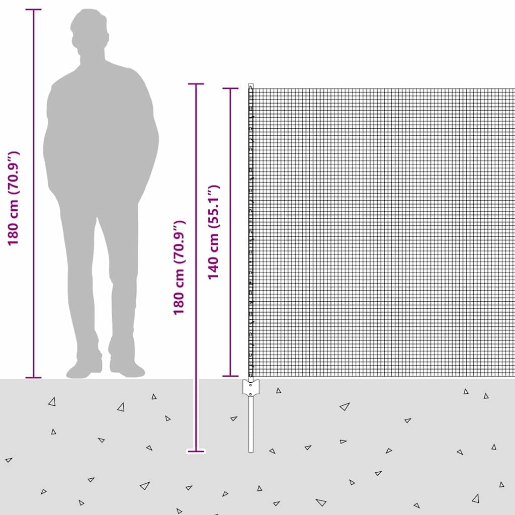 vidaXL Ogrodzenie z drutu spawanego z słupkami 10 x 1,4 m Szary Siatka