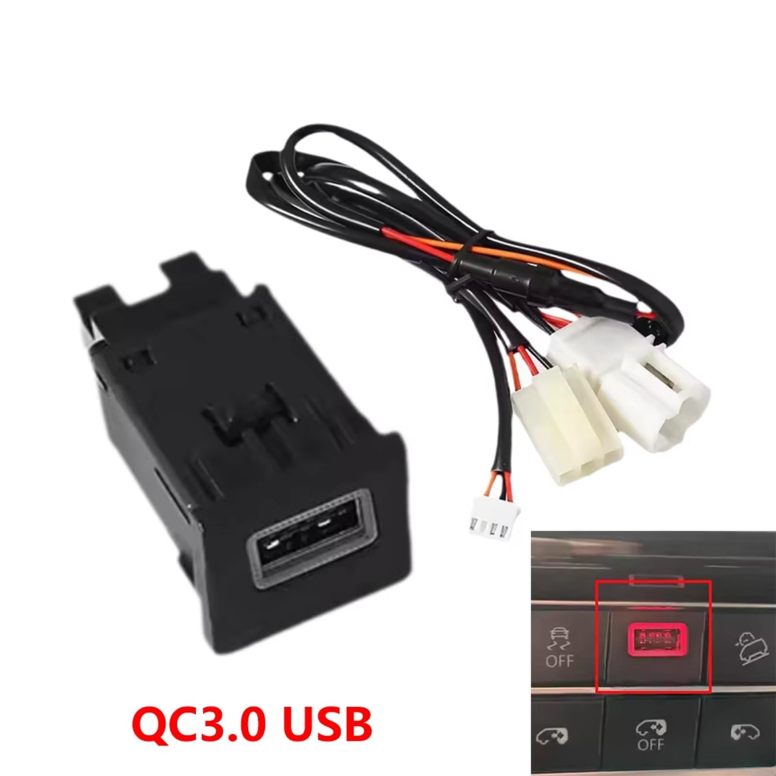 Console Presa USB Compatibile Con Per Per Caravelle 2015-2021 Auto Presa Del Caricatore Presa Ricarica Veloce Adattatore Alimentazione QC3.0 Porta USB