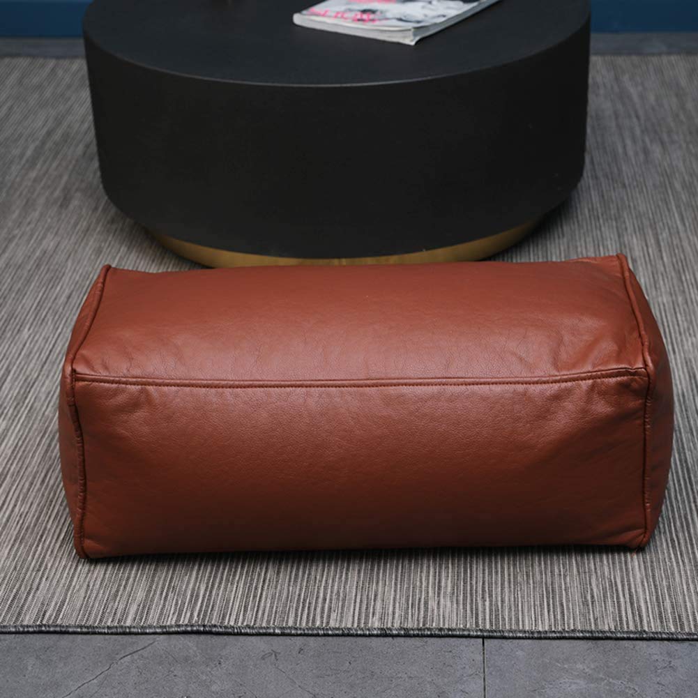 Repose-pieds en cuir marron rouge 65x24x30 cm pour salon et chambre
