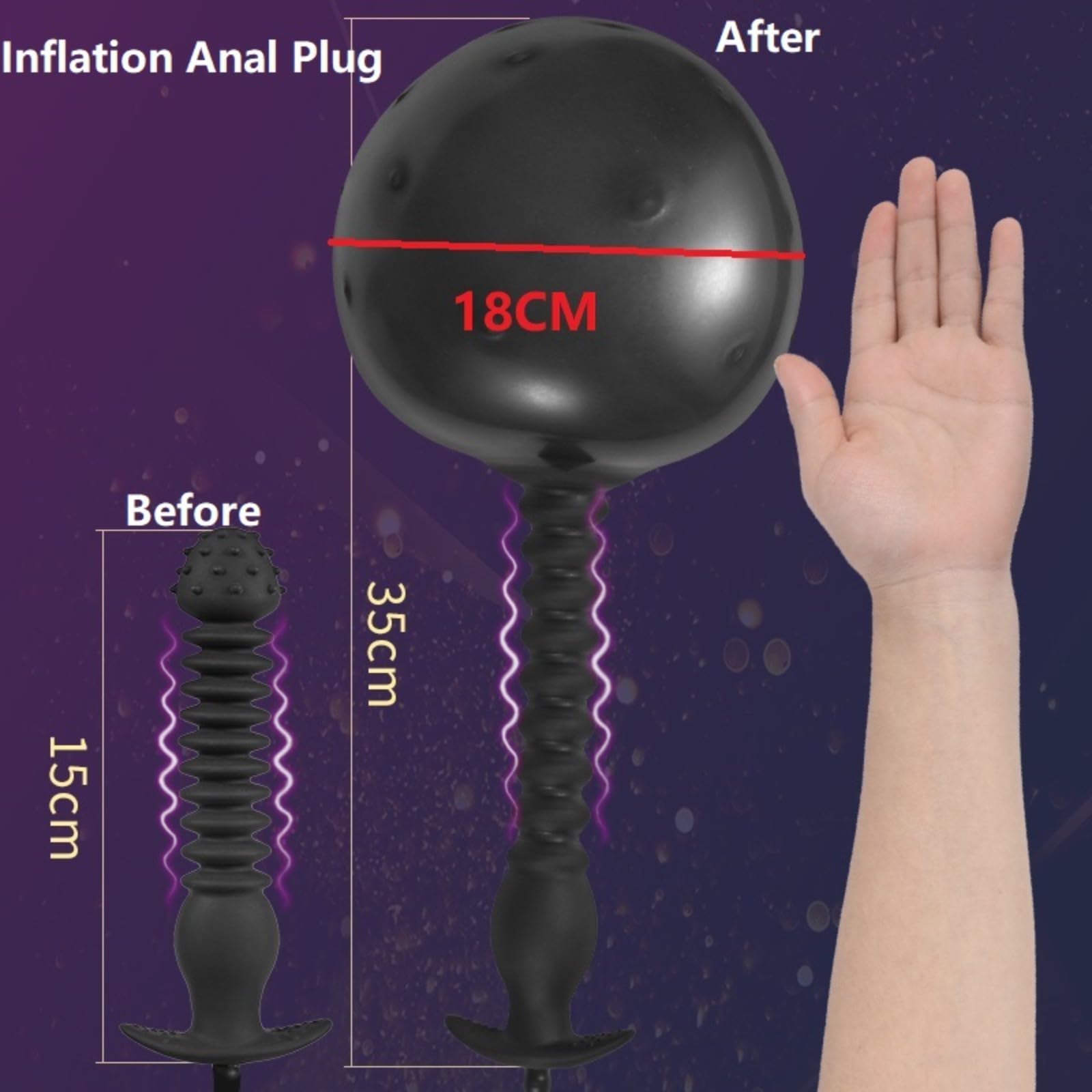 Vibreur Gros Plug Anal Gonflable Gode Prostate Énorme Perle De Fesses Extenseur Fist Masturbateur Sex Toy (Type-4, Chine)