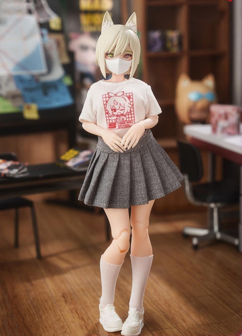 Snail Shell 1/12 Scale Female Clothes Uniform mini Skirt Set‌ for 6 inch Woman Action Figure White