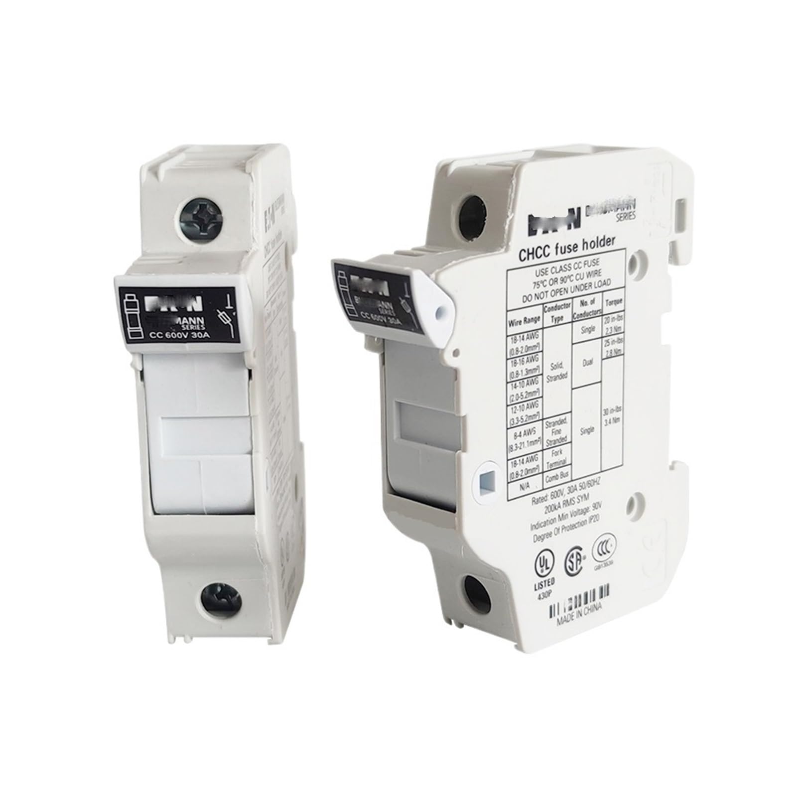 Porte-fusible tripolaire CHCC3DU sectionneur électrique 10x38mm 600V 30A