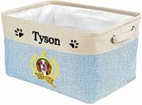 Vista 8 de Cesta plegable de almacenamiento de juguetes para perros con nombre personalizado, el mejor perro Cavalier King Charles Spaniel Pup, caja de Marrón