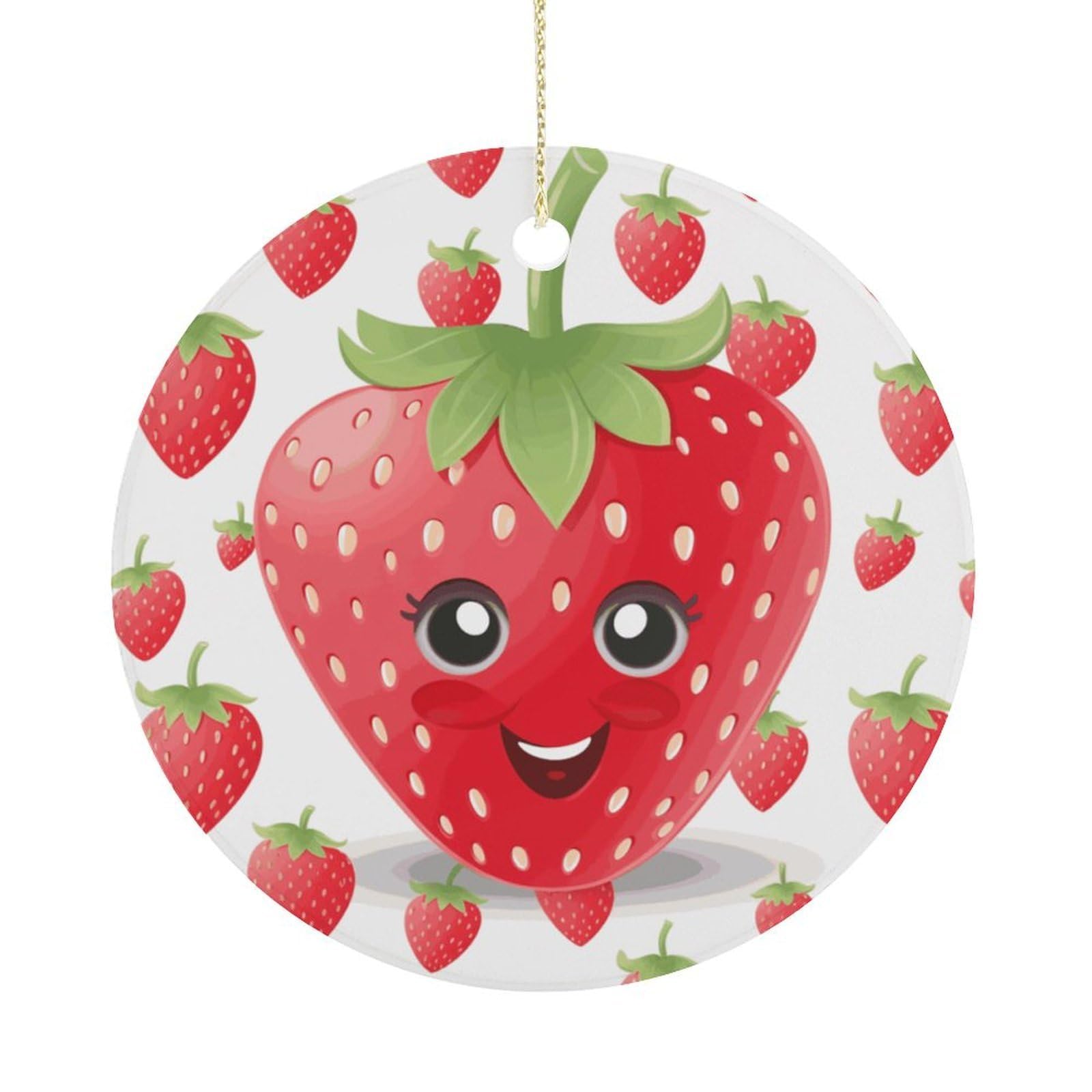 Adfgyerh Women's Style Strawberry Hanging Ceramic Ornaments, Christmas Tree Decorations, Funny Home Decor Gifts For Sisters & Work Best Friends