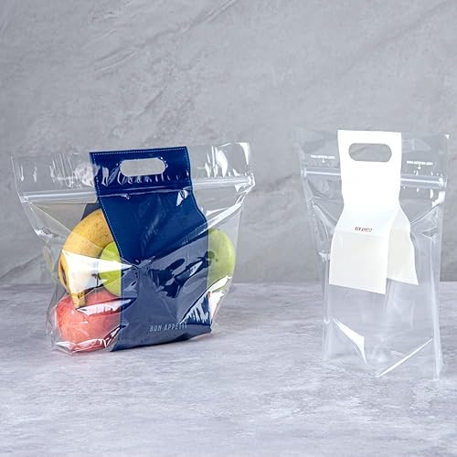 Miniatura 9 de Restaurantware Bag Tek - Bolsa de plástico transparente con cremallera, con asas, 8 14 x 3 12 x 10 12 pulgadas, caja de 100 unidades