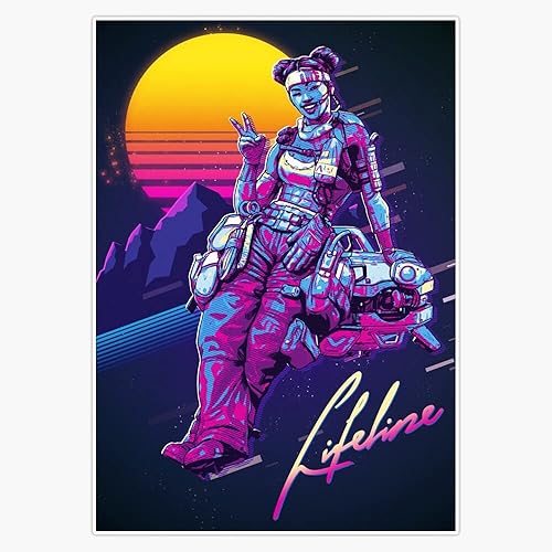 Apex Legends - Lifeline 80S Retro Poster Bumper Sticker Window Vinilo Calcomanía de 5 pulgadas