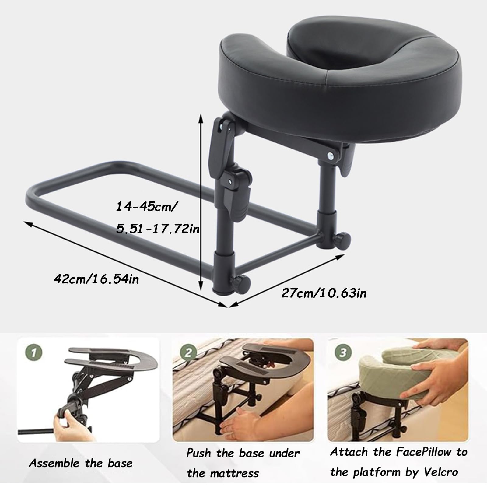 Almohada ajustable para mesa de masaje, cojín de apoyo universal para el hogar, spa y salón, ideal para recuperación de cirugía ocular con reposabrazos
