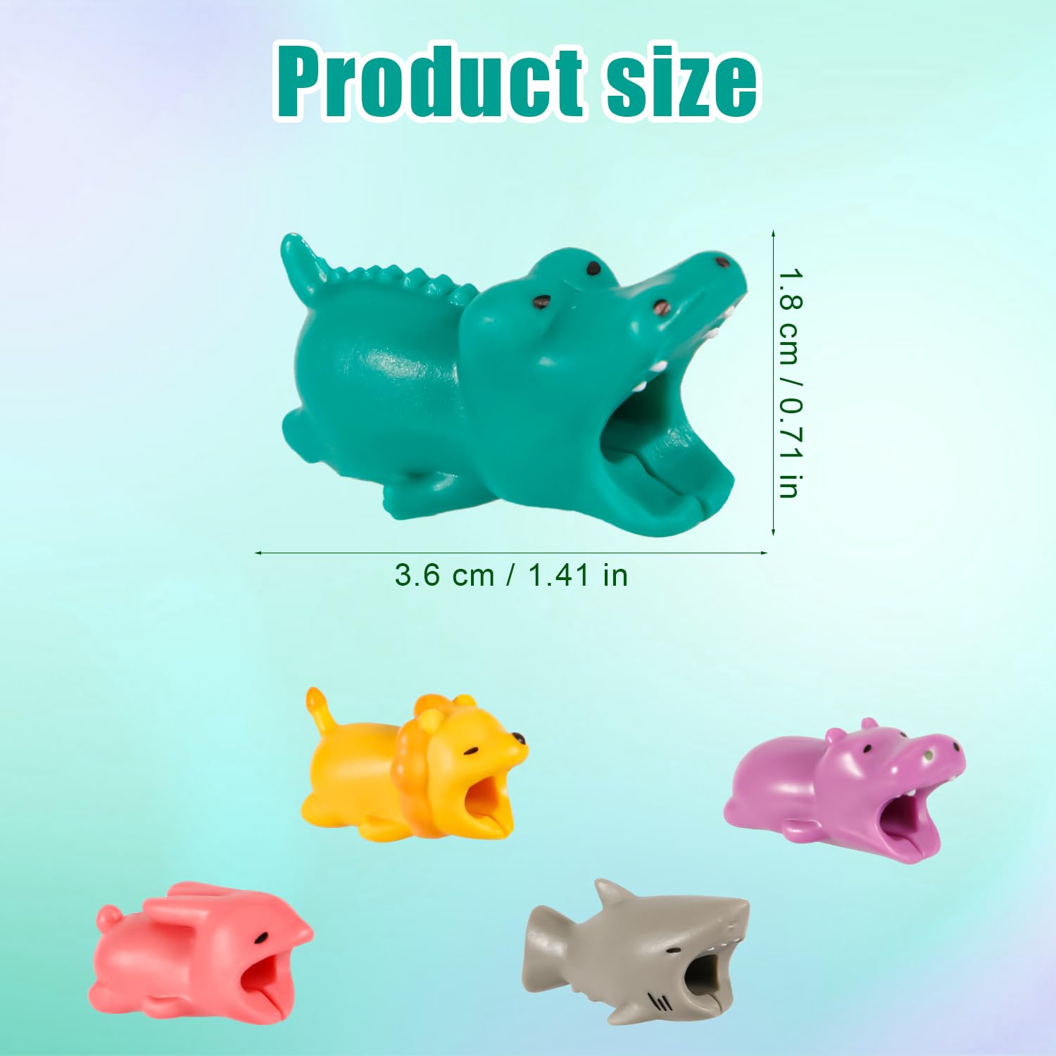 5 Protections Anti-Morsure Pour Câbles - Animaux Mignons (Écureuil, Panda, Baleine...) - PVC
