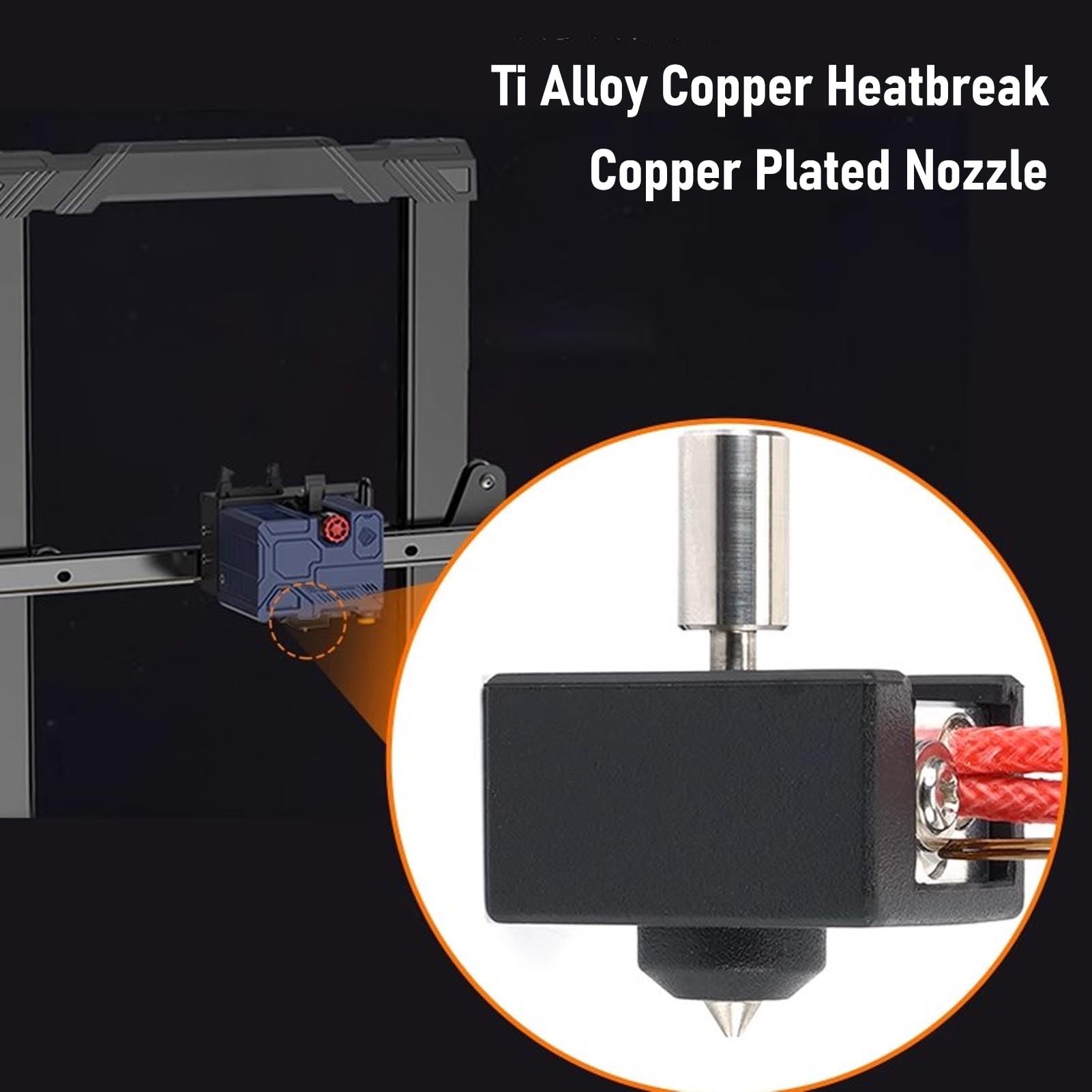 Upgrade Extruder Kit, Sermoon V1 Pro Copper Nozzle 300? Compatible with ABS, Nylon, PEEK, Aluminum Heating Block, 24V 40W Heating Rod