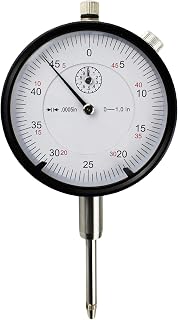 HFS 0-1" High Precision Dial Indicator for Lathe Tools - 0.0005" Graduation, Rotational Bezel, Hardened Contact Point