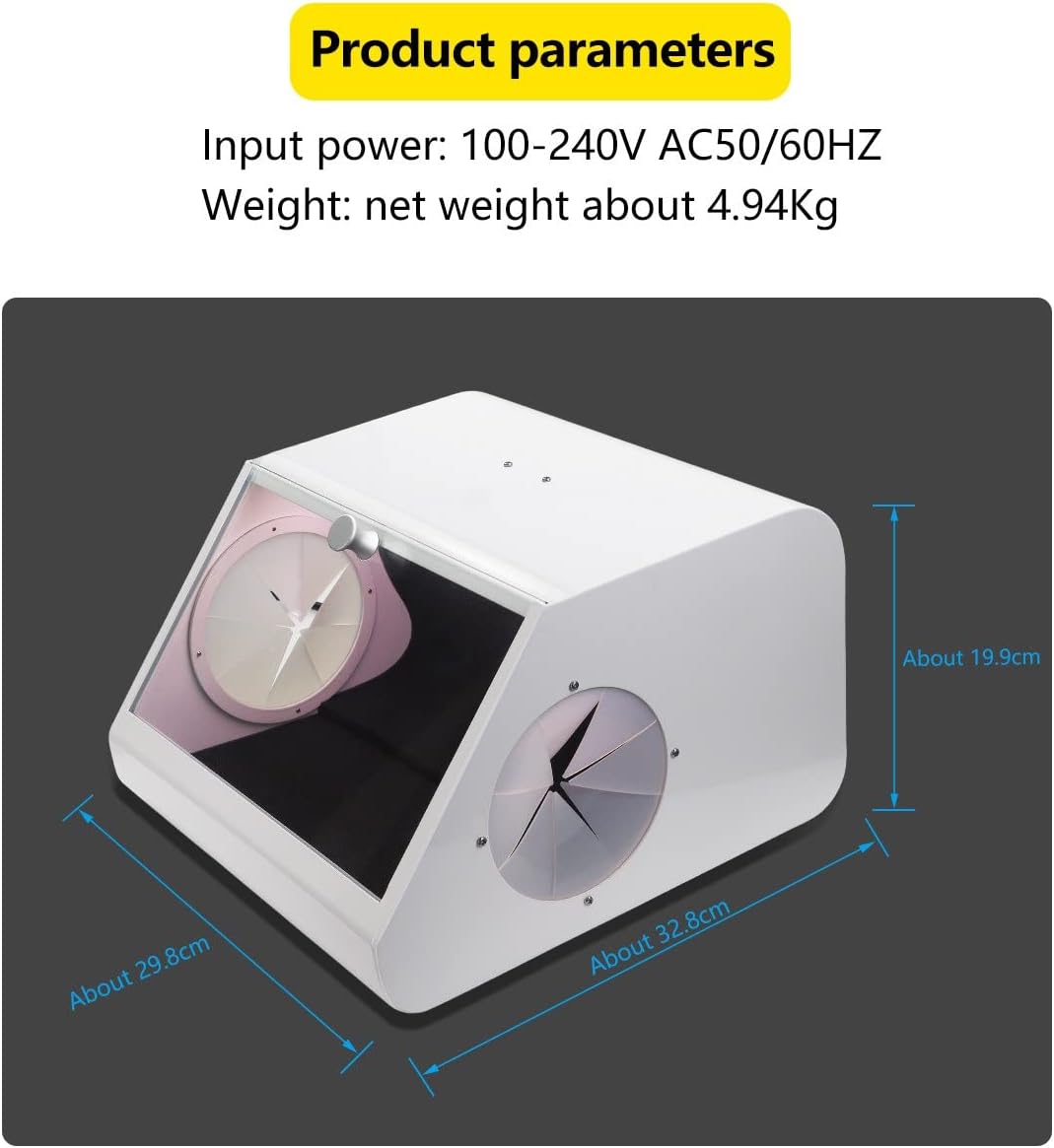 Lab Grinding Polishing Box Lapping Protector Sandblasting Dust-Proof Case Dental Lab Sandblaster Dust Collector