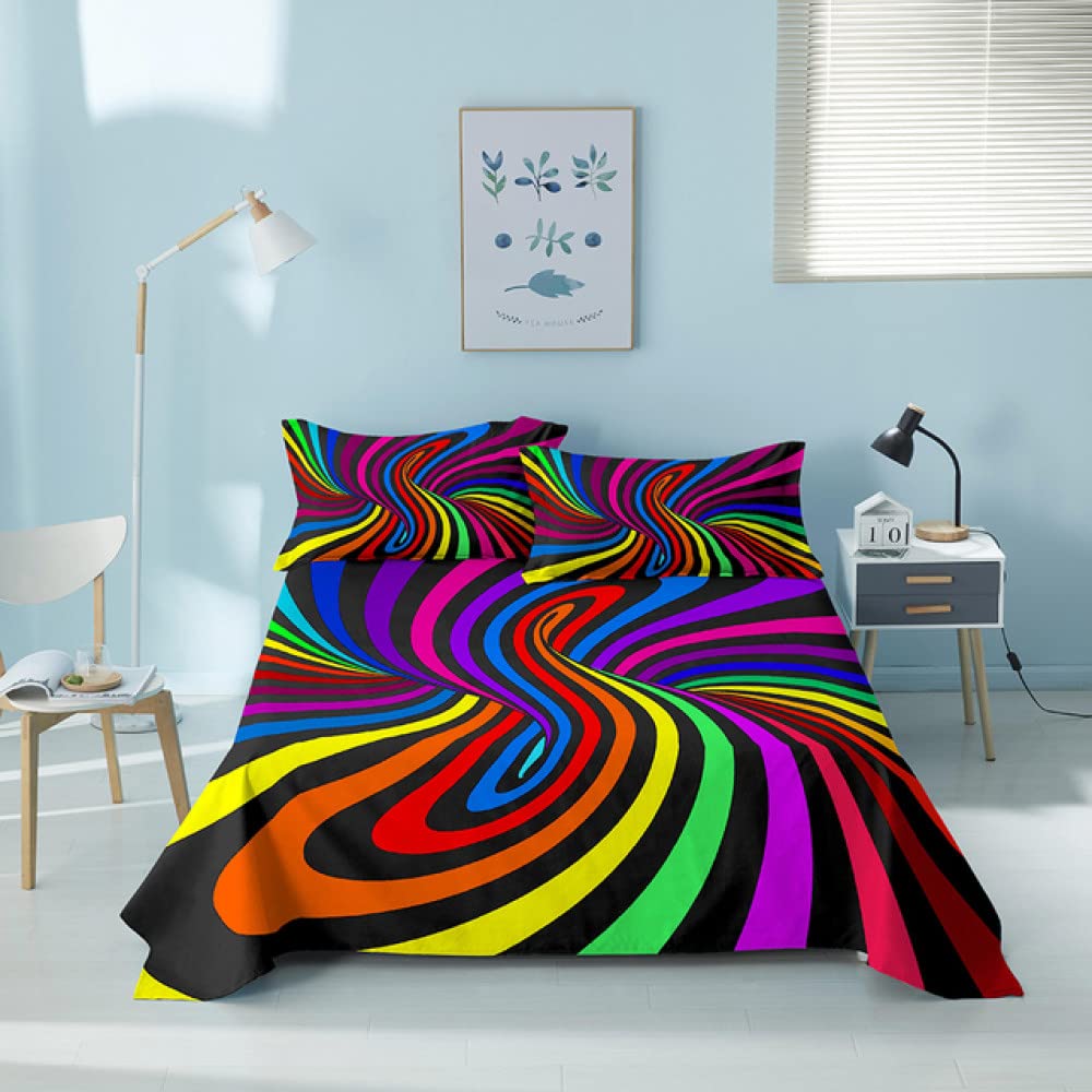 Drap de lit géométrique coloré pour raviver la décoration de chambre