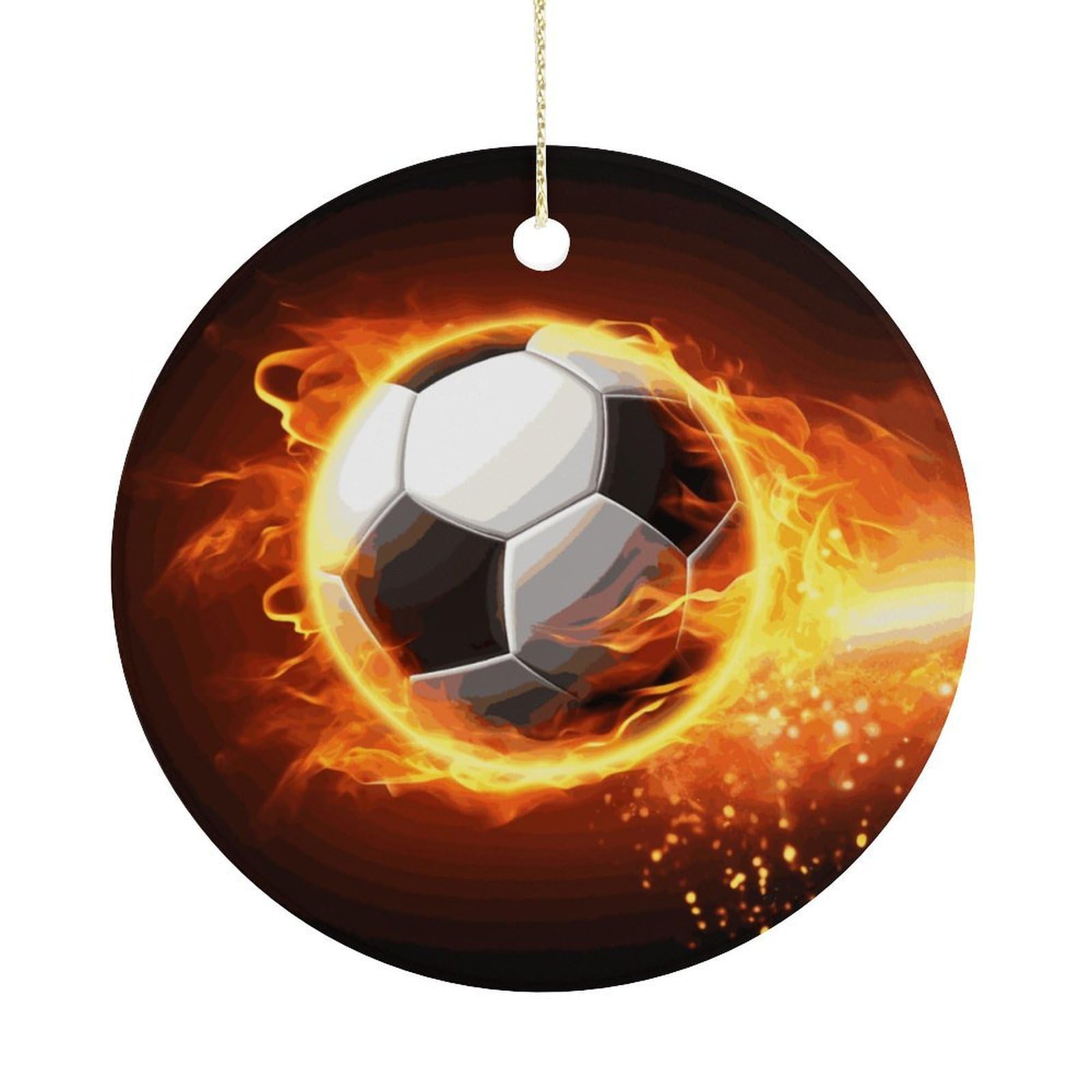 Adfgyerh Women's Style Soccer Flame(1) Hanging Ceramic Ornaments, Christmas Tree Decorations, Funny Home Decor Gifts For Sisters & Work Best Friends