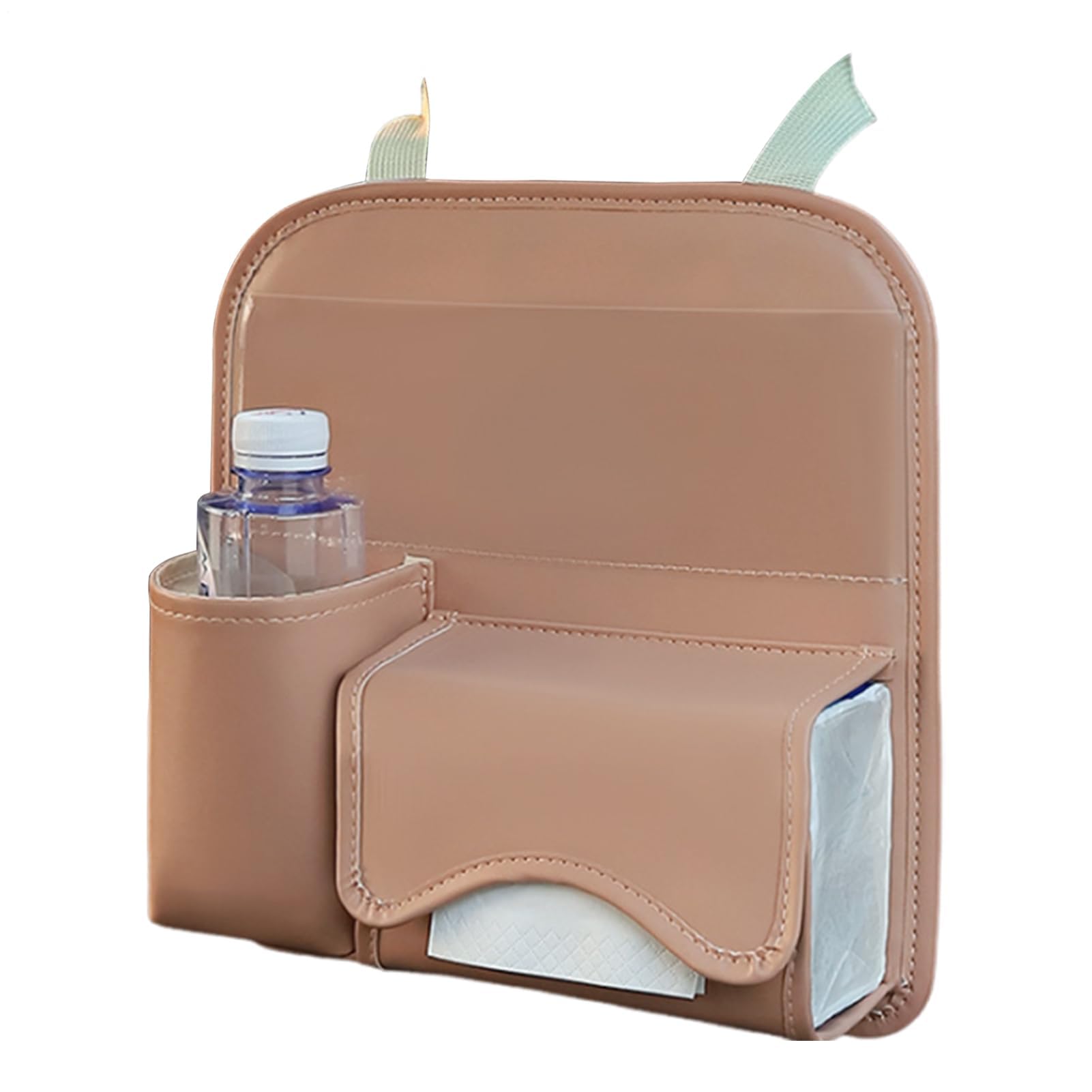 Organizer per sedile posteriore, borsa in pelle con porta fazzoletti, organizer e portaoggetti per sedile posteriore, per SUV, camper, berlina, furgoni, interni di veicoli, viaggi su strada, viaggi