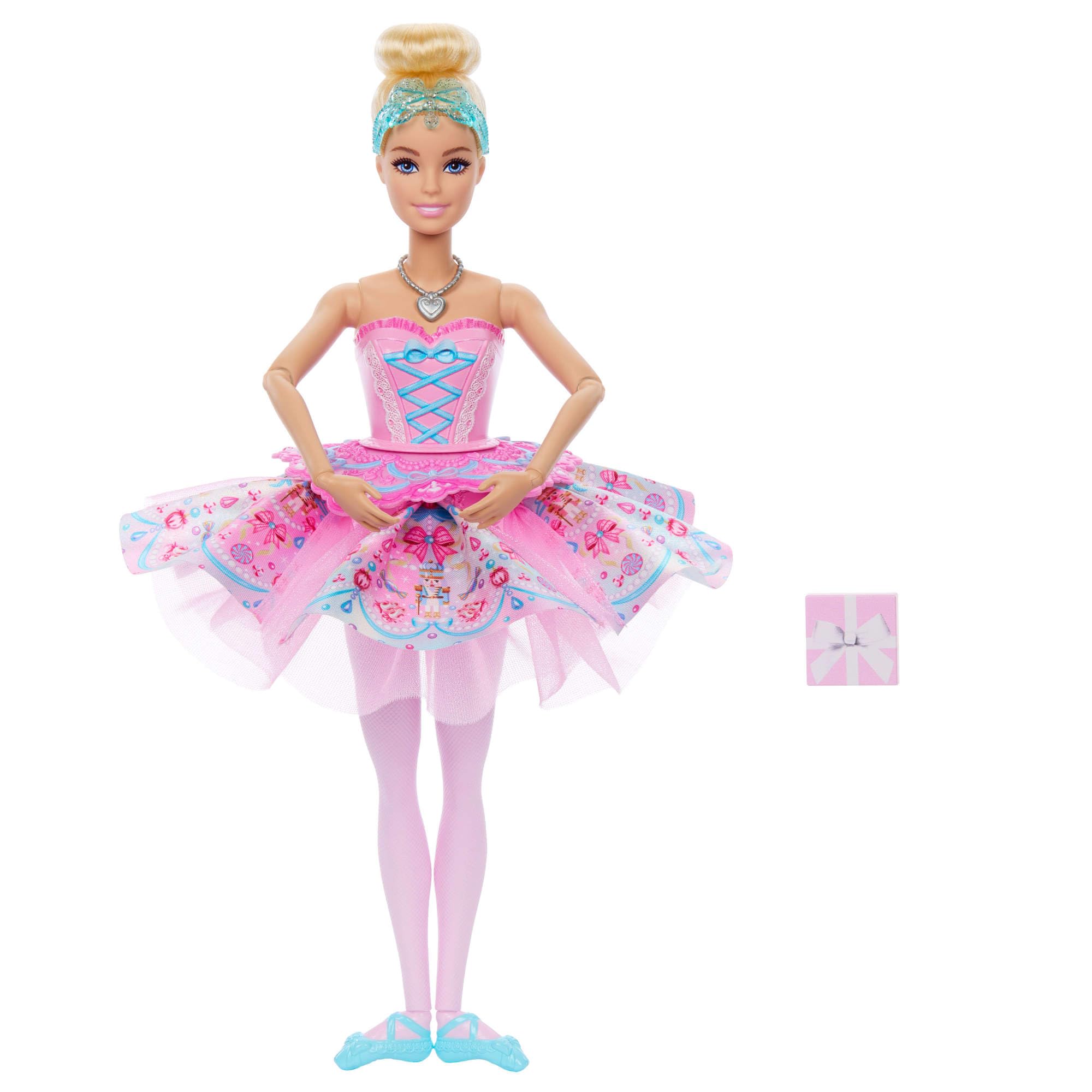 Barbie in: Der Nussknacker-Puppen, mit überraschendem Tutu-Wechsel-Effekt, Ombré-Tutu, Herzmedaillon-Halskette und Geschenkbox, JLW53