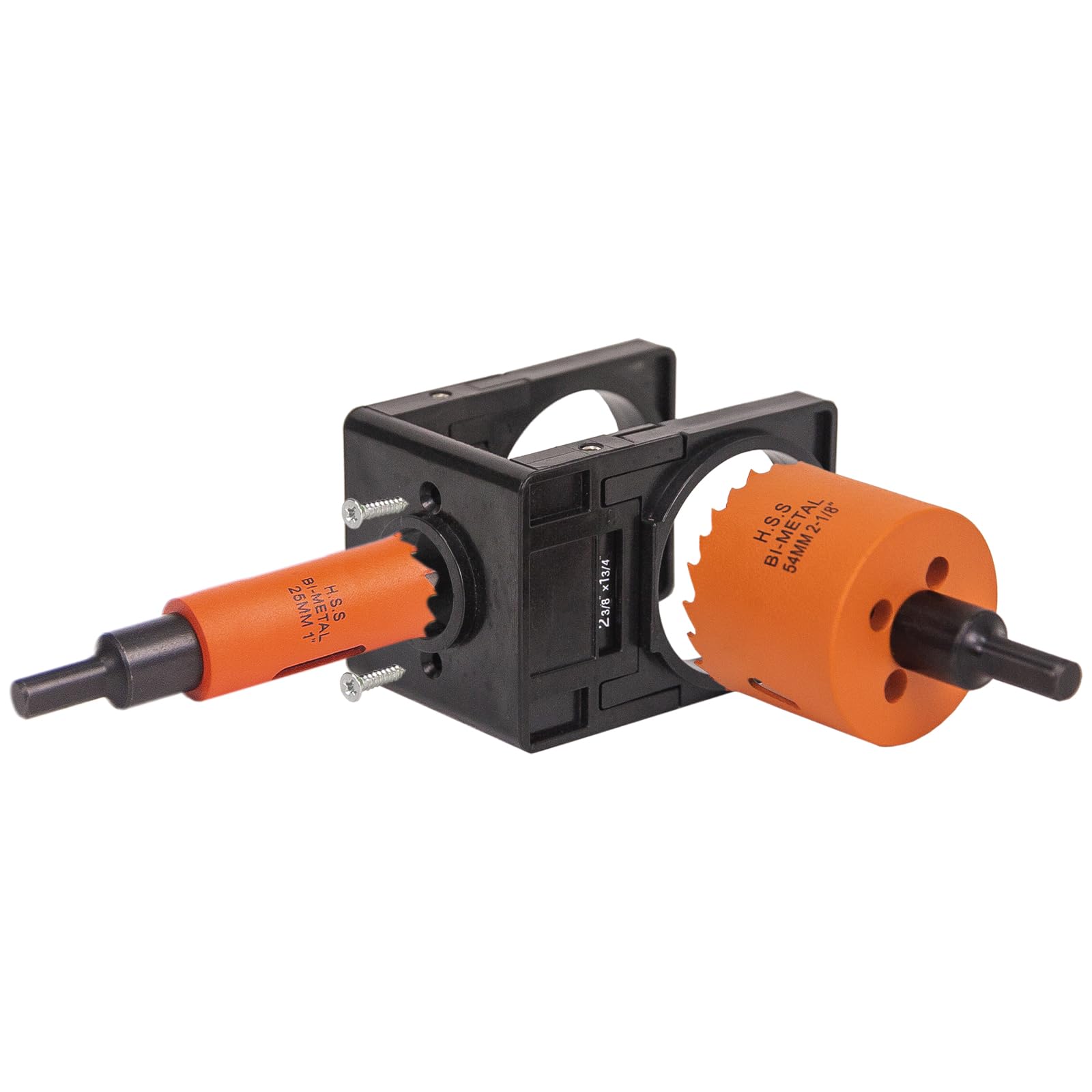 Kit de instalación de cerradura de puerta, con sierra perforadora y plantilla de 2-1/8 pulgadas y 1 pulgada, para taladrar puertas de madera y metal, instalar cerrojo y perilla, color negro