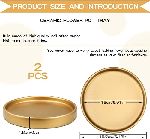 Miniatura 9 de LNQ LUNIQI Juego de 2 platillos redondos de cerámica de 4 pulgadas para macetas pequeñas de interior, hogar, jardín, exterior, macetas, platillos