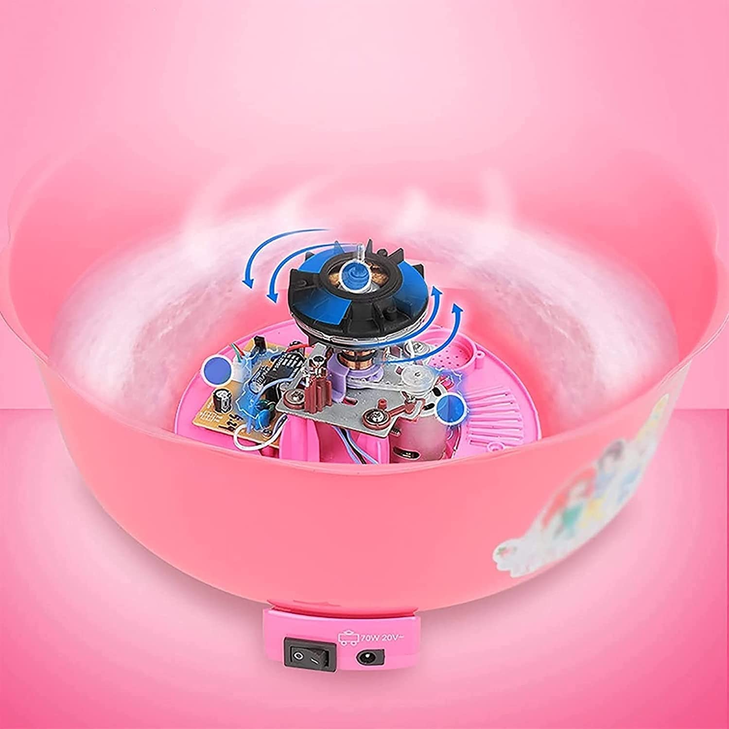 Máquina de algodón de algodón de algodón eléctrico Candy Maker Fiesta de cumpleaños Rosa