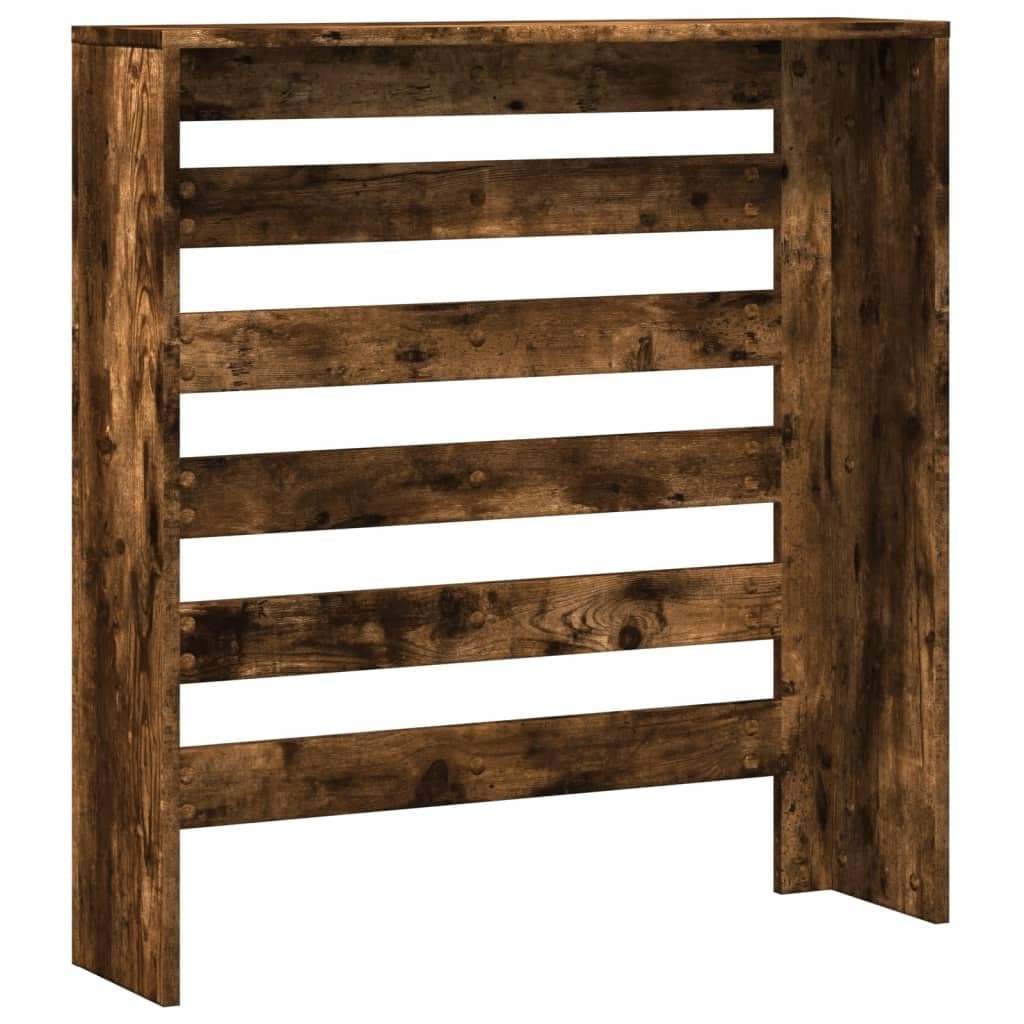 Mangloder Heizkörperverkleidung Räuchereiche aus Holzwerkstoff, 78 x 20 x 82 cm, Latten-Design, dekorative Abdeckung mit Ablage für Wohnzimmer, Wandhalterung zur sicheren Montage