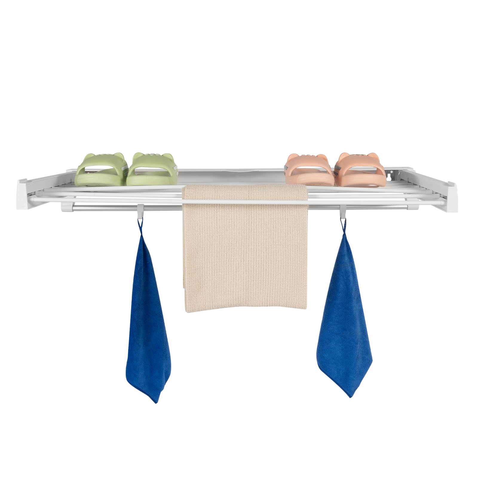 Tendedero de pared, tendedero invisible para montaje en pared, tendedero extensible para baño, balcón, terraza, ahorro de espacio, 80 cm (blanco)