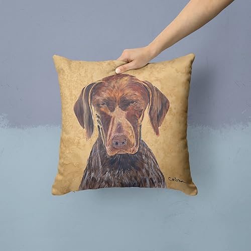 Miniatura 2 de Caroline's Treasures SC9117PW1414 - Cojín decorativo de tela con puntero alemán de pelo corto, lavable a máquina, para interiores y exteriores, para