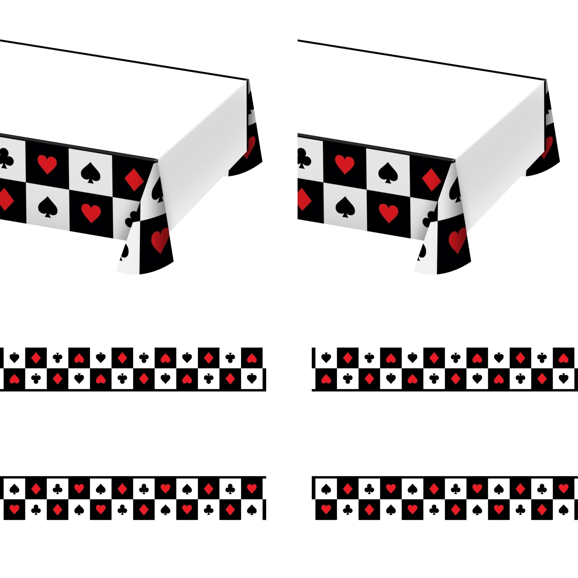 Carta per feste, casinò Poker, e magiche feste, copertine per tavolo da notte, rosso, nero e bianco (confezione da 2)