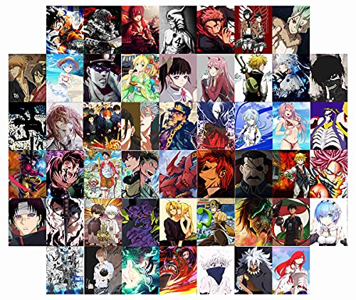 50 Piezas Manga Anime Poster Pictures Wall Collage Kit, Fan Collection Prints Kit, 4 x 6 Pulgadas Cover
