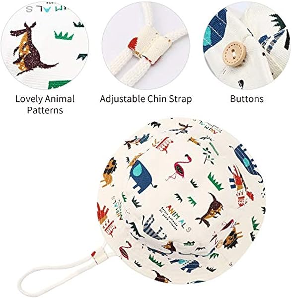 DRESHOW Unisex Bambino Secchio Regolabile Protezione Del Sole Cappello per Neonata Ragazza Ragazzo Neonato Bambini Bambino Pieghevole Cappelli da Sole da Spiaggia UPF 50+ - 5