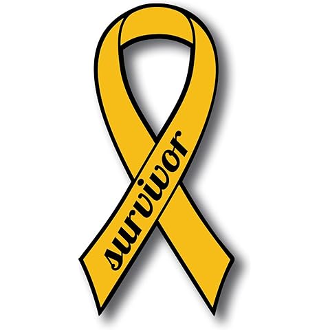 Magnet Me Up Support Childhood Cancer Survivor Gold Ribbon Magnet Decal, 3.5x7 Inches, Heavy Duty Automotive Magnet for Car Truck SUV, Celebration of Strength, Admiring Survivors, Crafted in USA