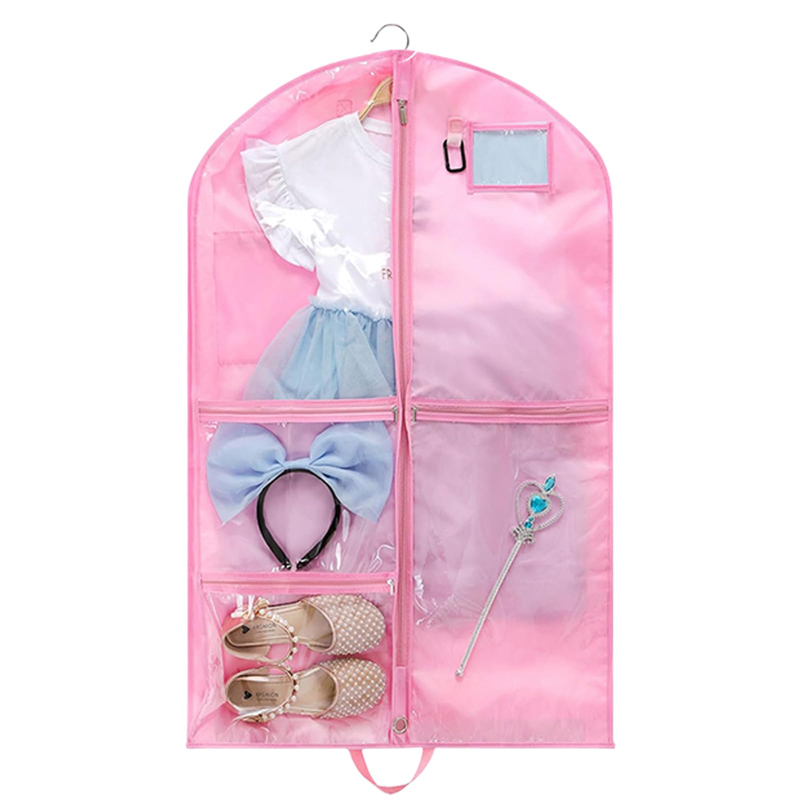 Amazon｜キッズダンス衣装収納袋防水衣服カバー 5 ジッパーポケット