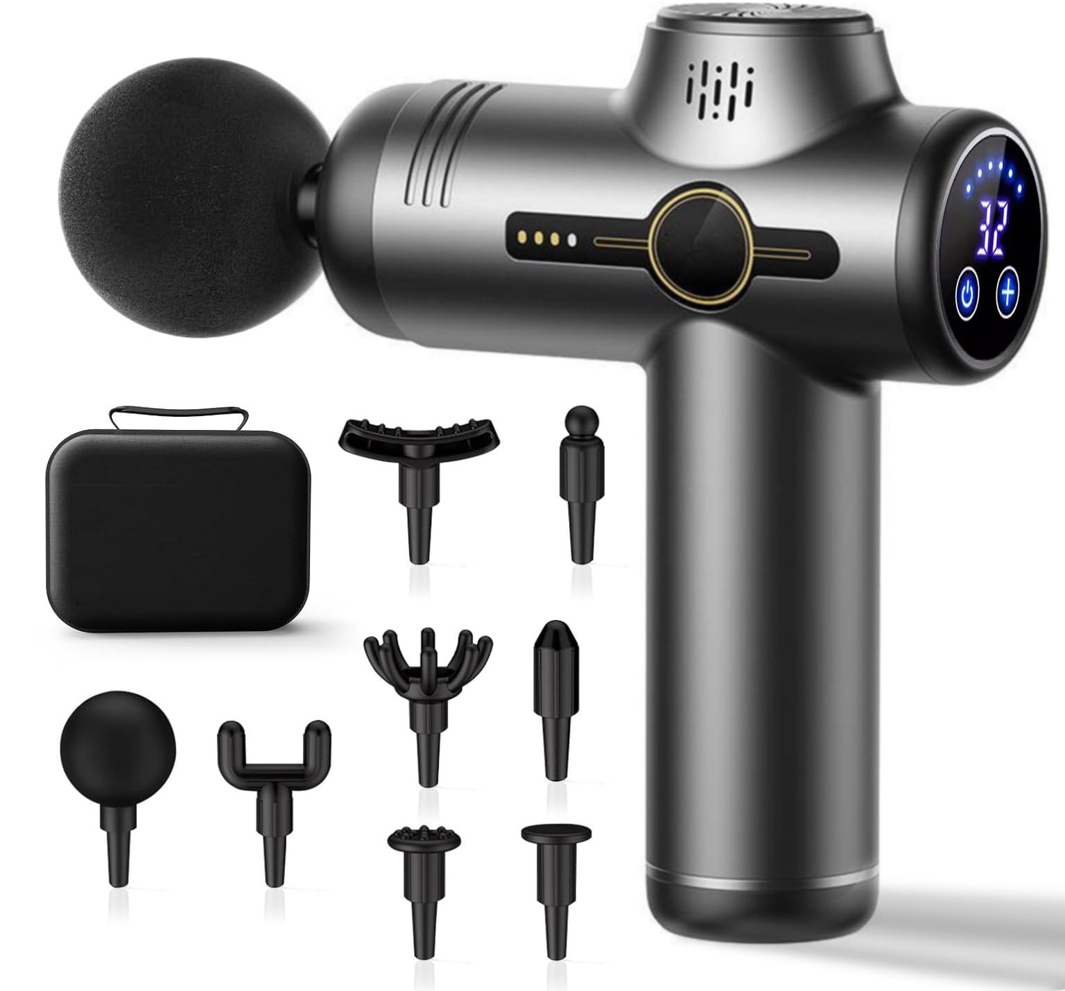 Massage Gun, 99 Speeds Massage Gun Deep Tissue, Handheld Back Massager for Athletes, Percussion Muscle Massager with 8 Attachments for Muscle Pain Relief