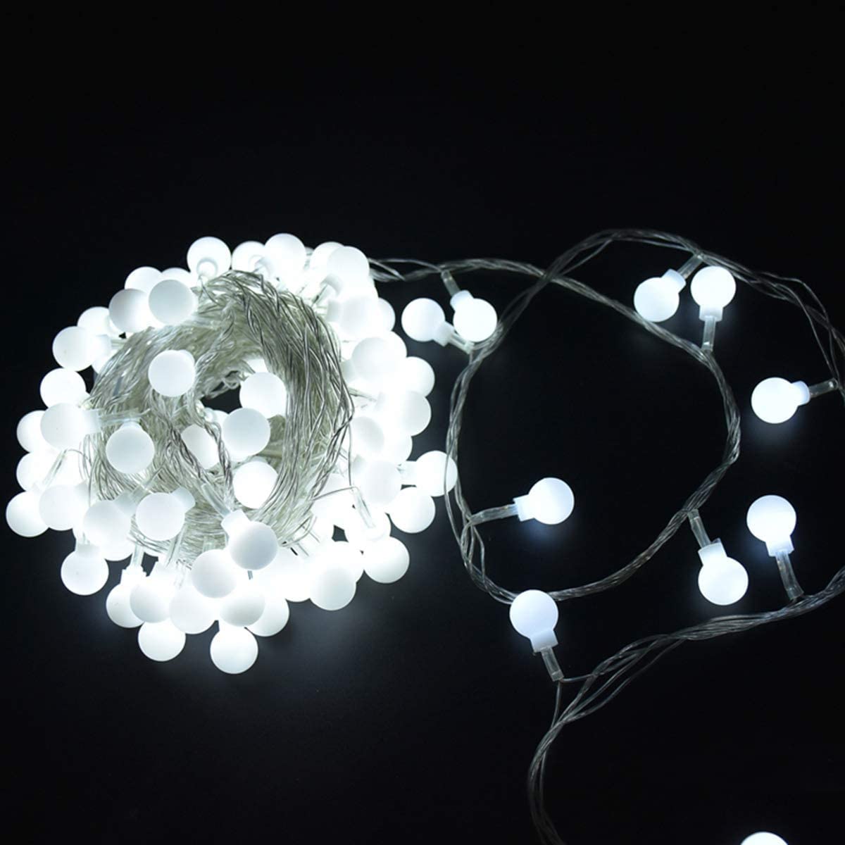 LED Lichterkette, 6 m, 10 m, 20 m, 30 m und 50 m, Kugeln, LED-Lichtstreifen, Stirnband, für Hochzeitsfeiern und Weihnachten (50 m, kaltweiß)