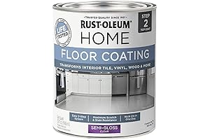 Rustoleum Floor Paint: 358870 Floor Coating Top Coat Semi-Gloss Clear Quart